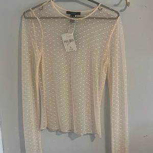 Sheer light pink long sleeve w/tag